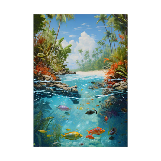 Tropical Island Serenity: Tranquil Ocean Art - Poster