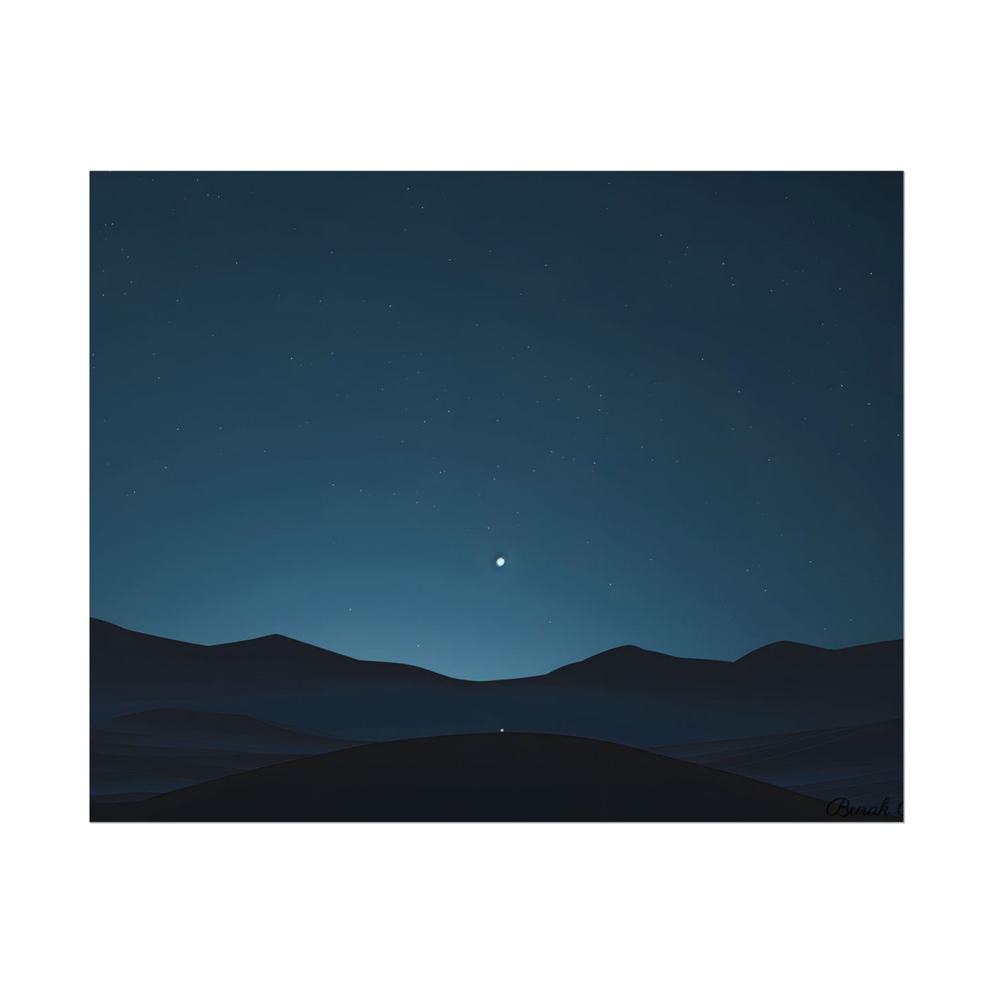 Minimalist Night Sky: Abstract Starry Art - Poster