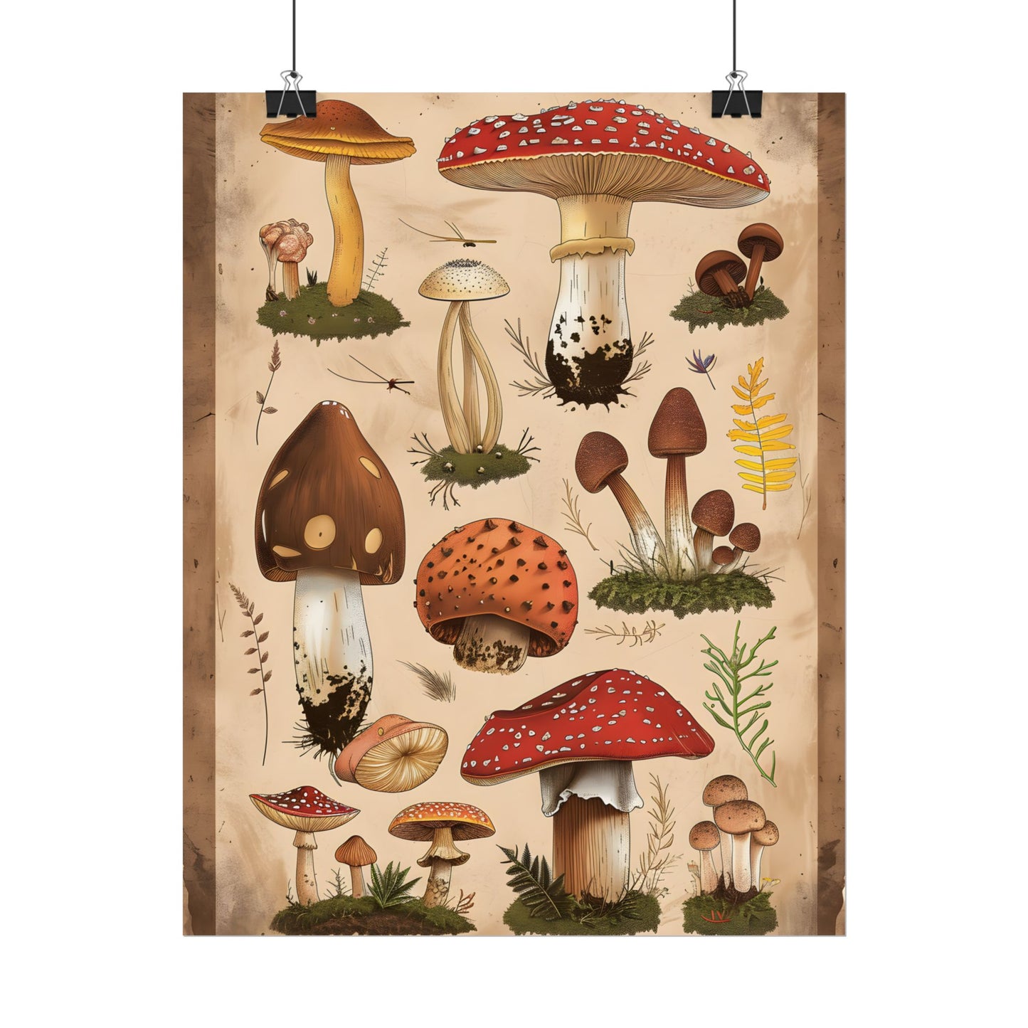 Vibrant Mushroom Species Poster: A Colorful Collection - Poster
