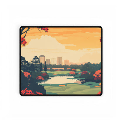 Retro-Style Augusta Georgia Golf Course: Vibrant Illustration Art - Desk Mat