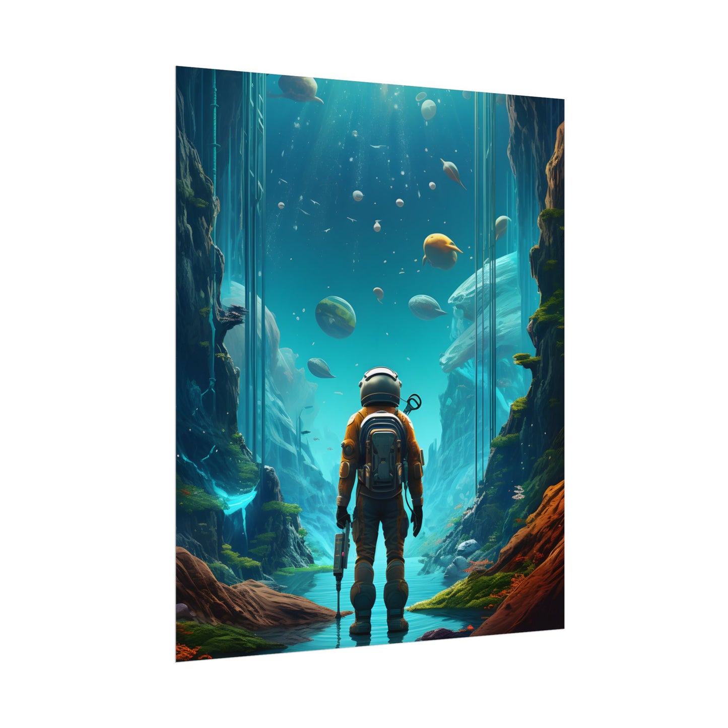 Futuristic Wilderness Explorer: Sci-fi Adventure Artwork - Poster