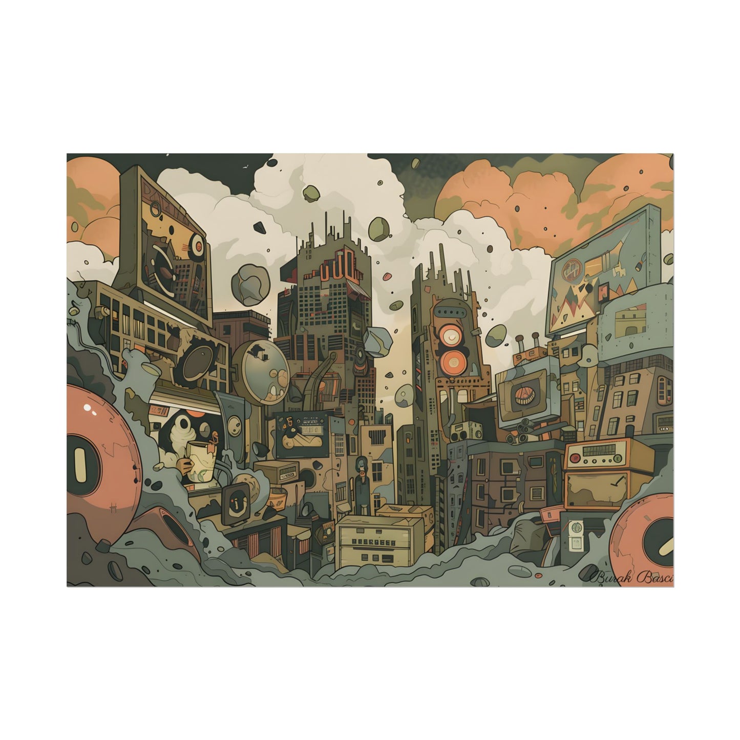 Comic Book Style Iconic Mask: Bold Lines and Dramatic Details - Poster