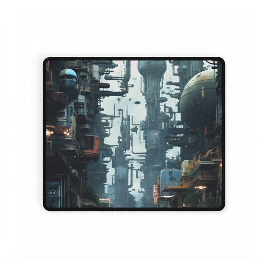 Post-Apocalyptic Ruin: Steampunk Cityscape Art - Desk Mat