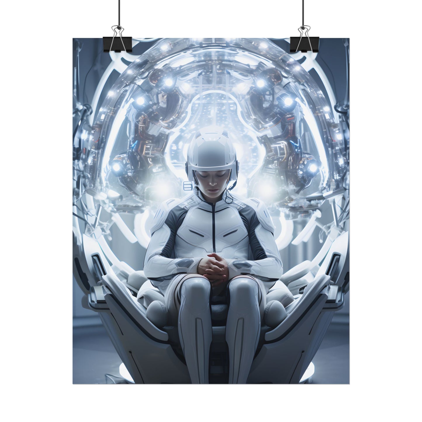 Elderly Man in a Complex Web: Medical Experiment Artwork - Poster