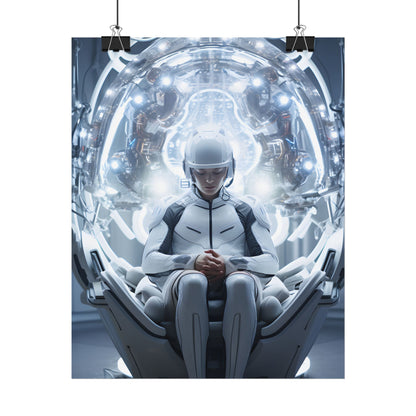 Elderly Man in a Complex Web: Medical Experiment Artwork - Poster