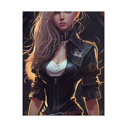 Blonde Female Police Officer: Calm Professional in Hotel Lobby - Poster