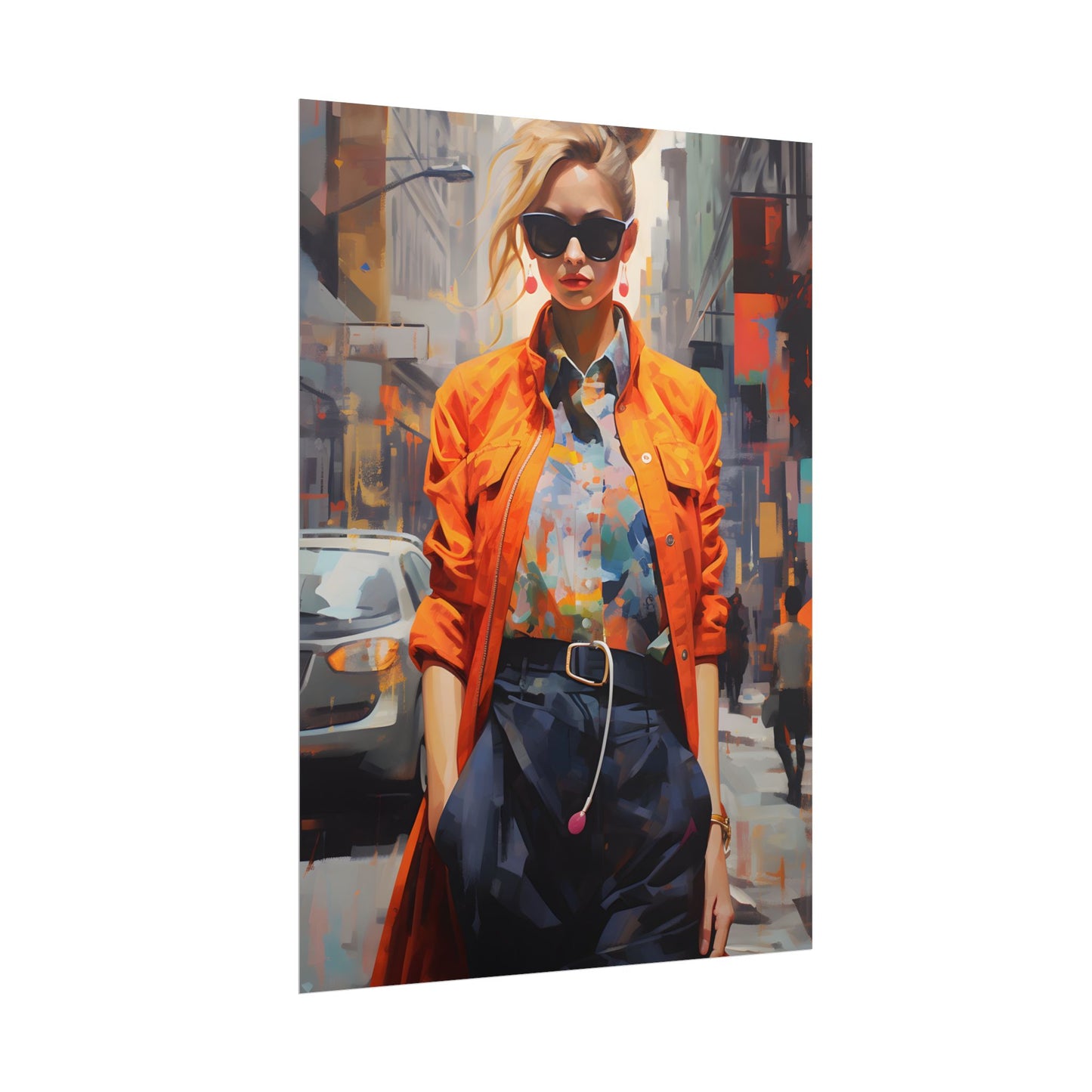 Urban Fashionista: City Chic Digital Artwork - Poster