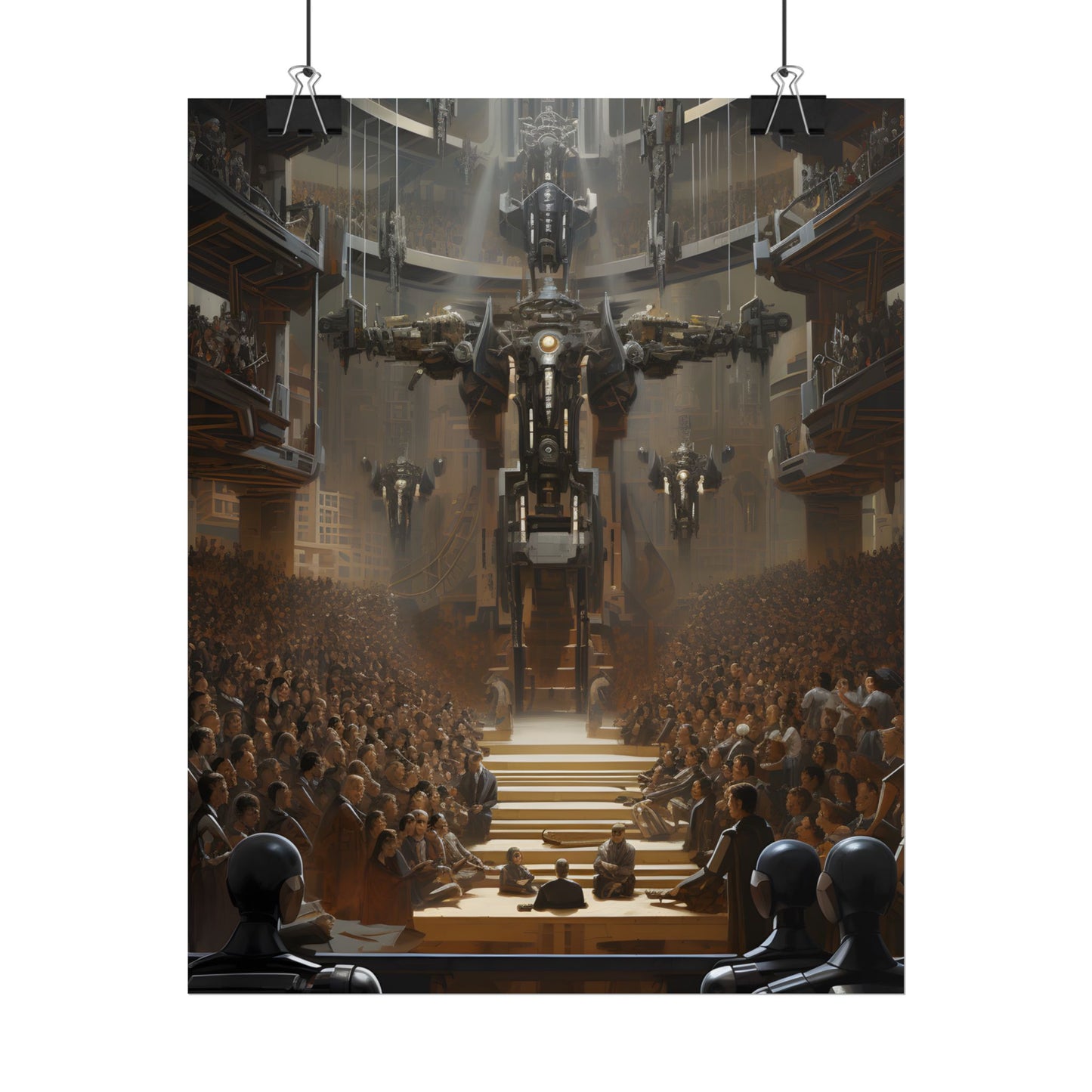 Robot Symphony: Elevated View of Robot Orchestra - Poster