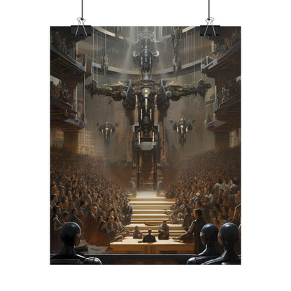 Robot Symphony: Elevated View of Robot Orchestra - Poster
