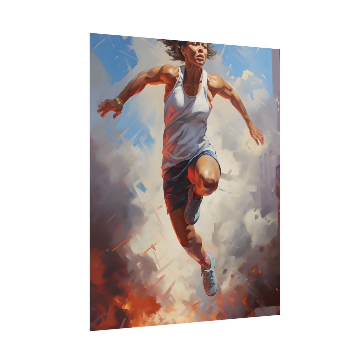 Passionate Athlete: Dedicated Portrait - Poster