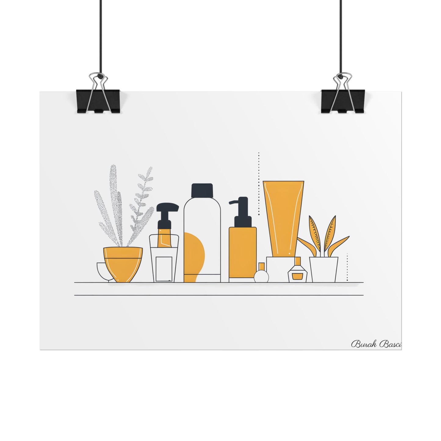 Minimalist Product Design: Bold Gray Illustration Artwork - Poster