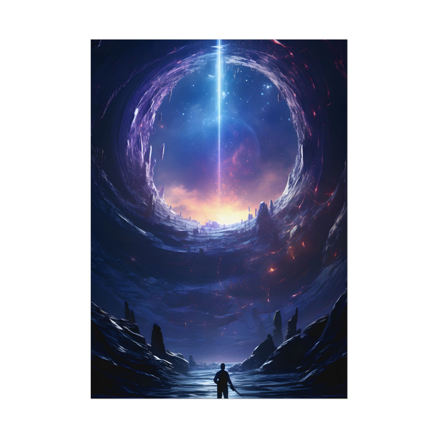 Black Hole Galaxy: Cosmic Digital Artwork - Poster
