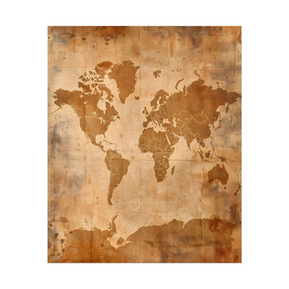 Vintage World Map: Artistic Cartography on Canvas - Poster