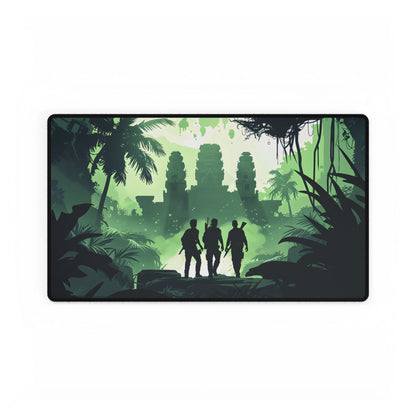 Young Adventurer: Minimalist Digital Portrait - Desk Mat
