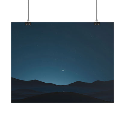 Minimalist Night Sky: Abstract Starry Art - Poster