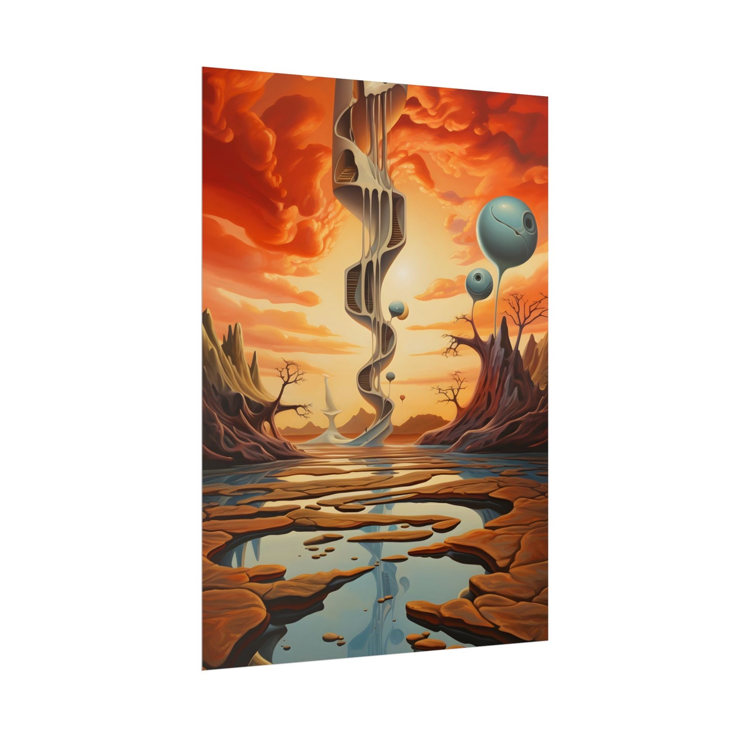 Surreal Psychedelic Dreamscapes: Vibrant Artwork - Poster