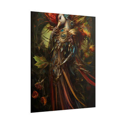 Grand Statue of a Majestic Bird in Serene Setting - Poster