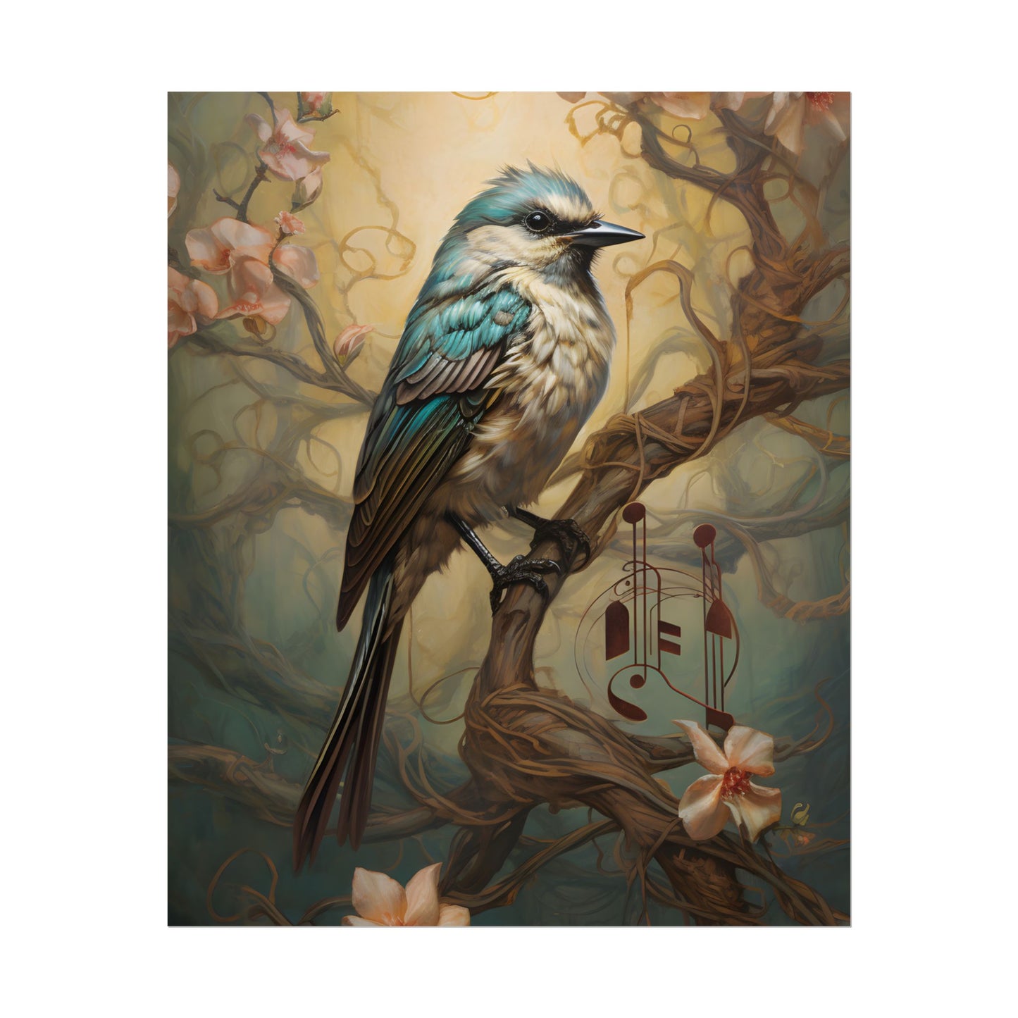 Blue Beauty: A Majestic Songbird in Nature - Poster
