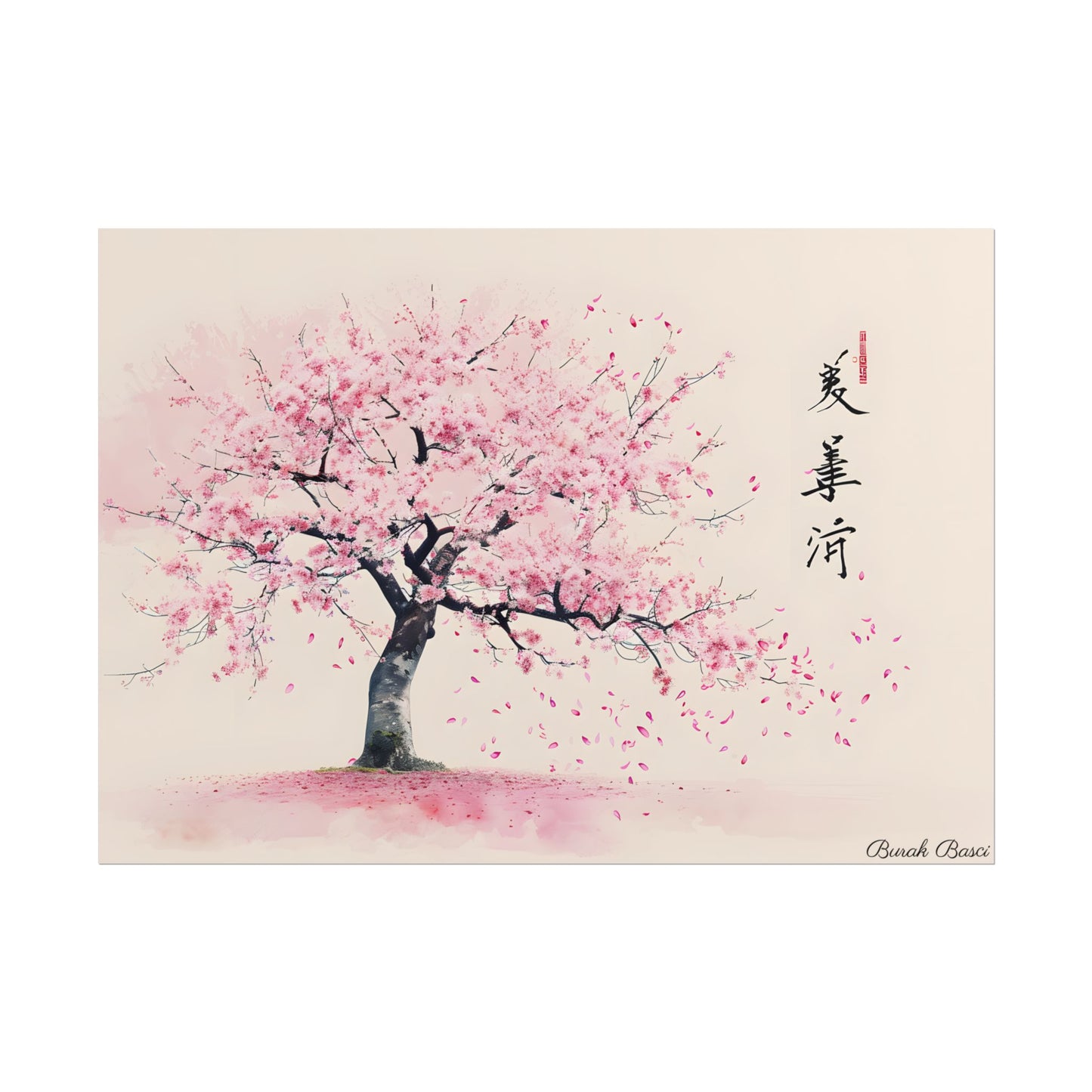 Japanese Cherry Blossom Art: Springtime Painting - Poster