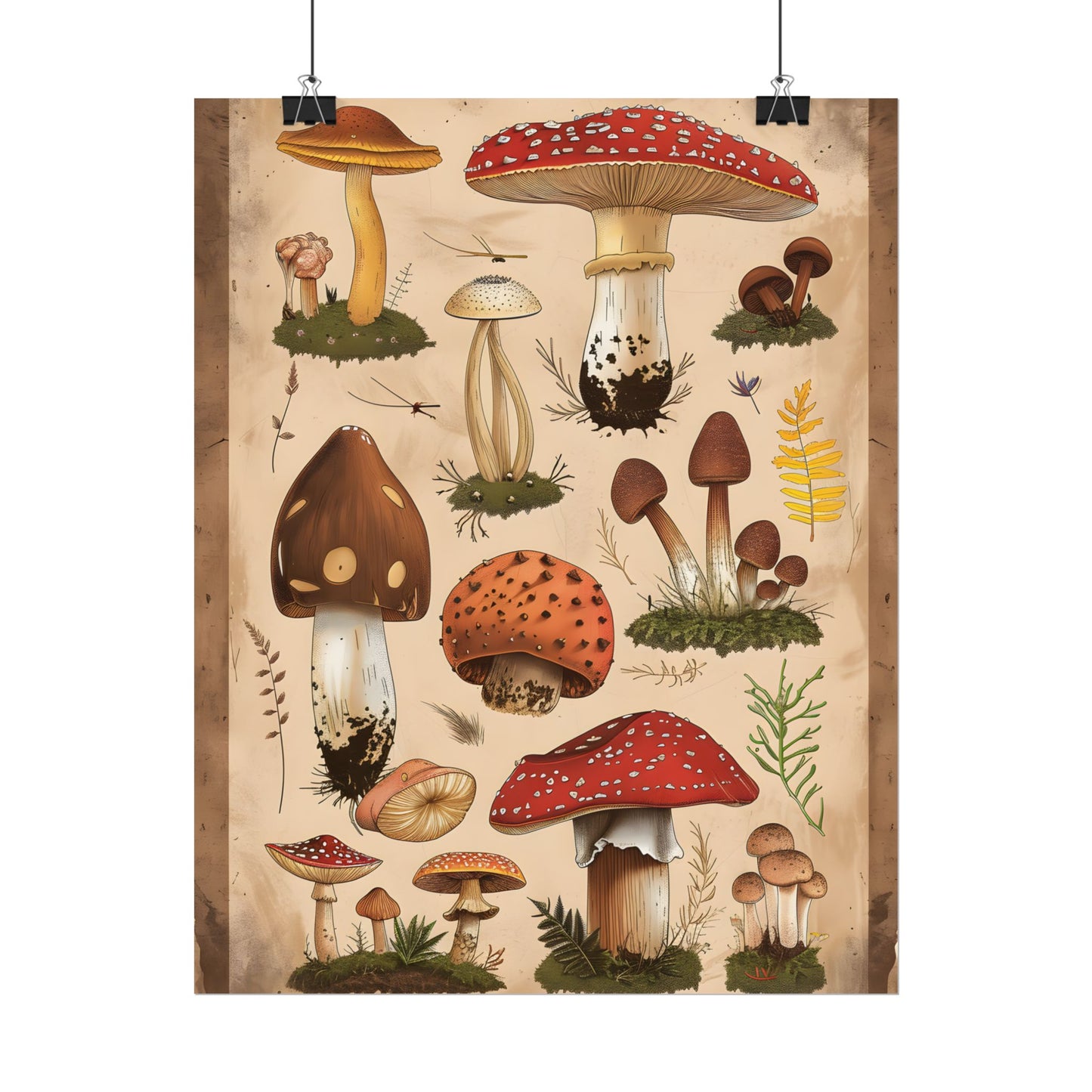 Vibrant Mushroom Species Poster: A Colorful Collection - Poster