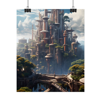 Floating City of Columbia: Breathtaking Modern Urban Landscape - Poster