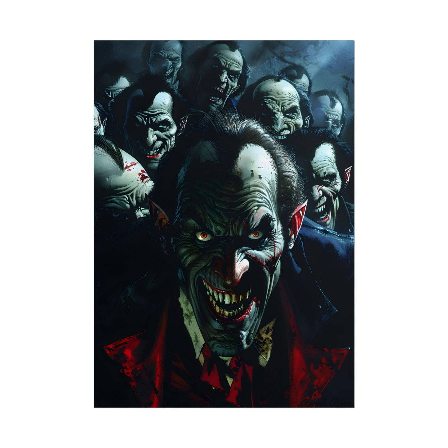 Mischievous Vampires: Gothic Group Artwork - Poster
