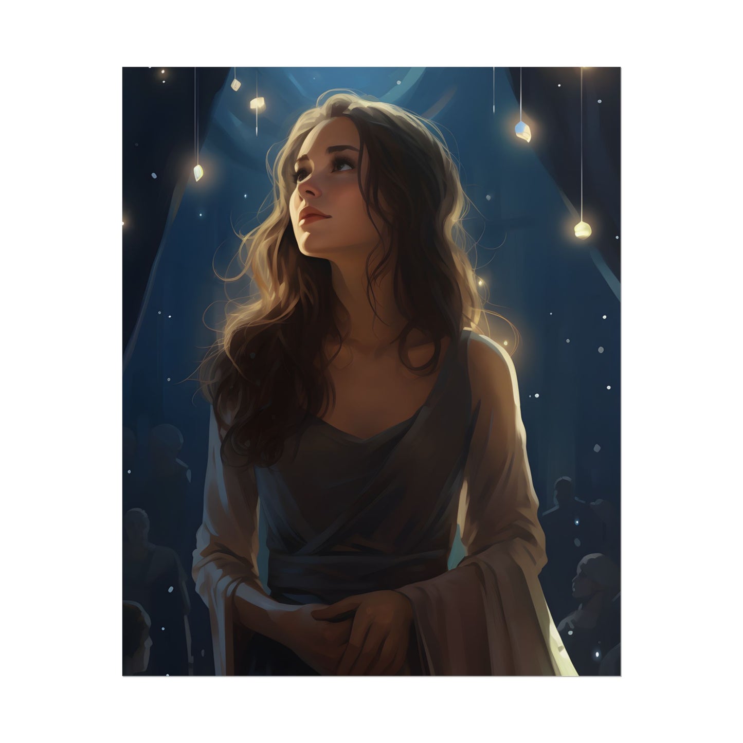 Contemplative Moment: A Person in Reflection - Dark Colored Portrait - Poster