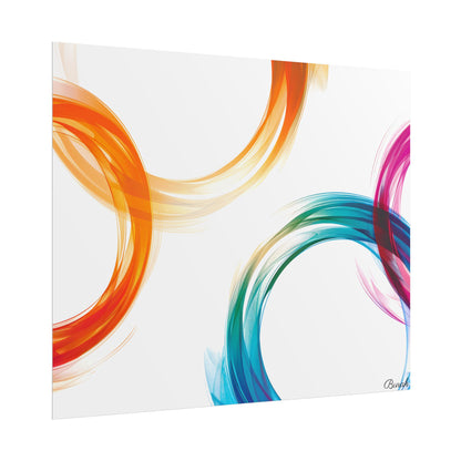Swirling Abstract Colors: Vibrant Digital Artwork - Poster