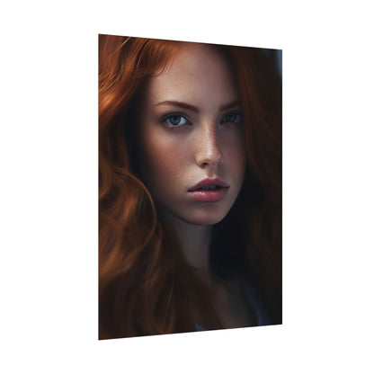 Redhead Model: Sophisticated Portrait Art - Poster