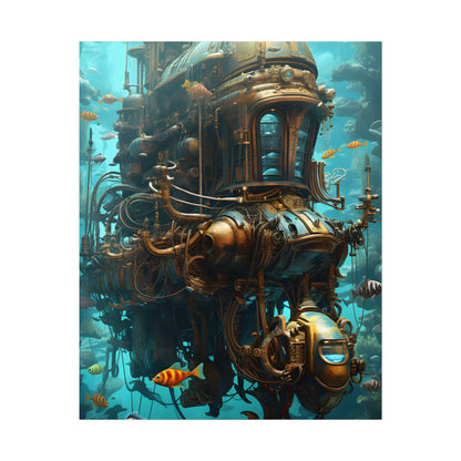 Steampunk Oceanic Adventure: A Crew's Journey Through Time - Poster