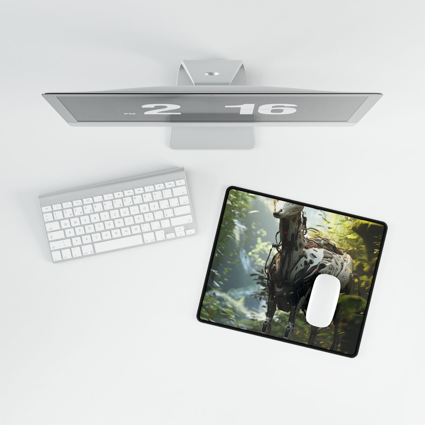 Modern Outdoor Robotic Wildlife Sanctuary: A Unique Artwork of Innovative Design - Desk Mat
