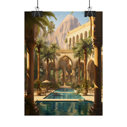 Mythical Desert Oasis: Arabian Nights-Inspired Art - Poster