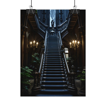 Haunted Victorian Mansion Mystery: Spooky Gothic Artwork - Poster