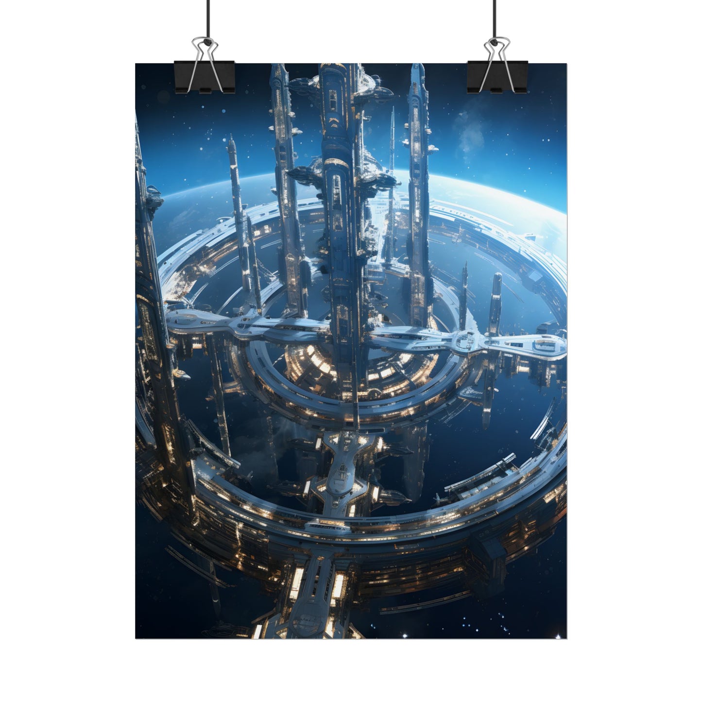 Futuristic Space Station: Aetherial Hub - Poster