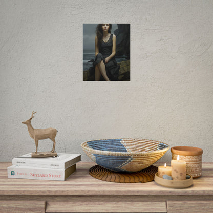 Serene Face with Glasses: Neutral Expression Art - Poster