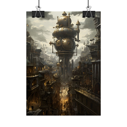Vibrant Steampunk City: A World of Wonder - Poster