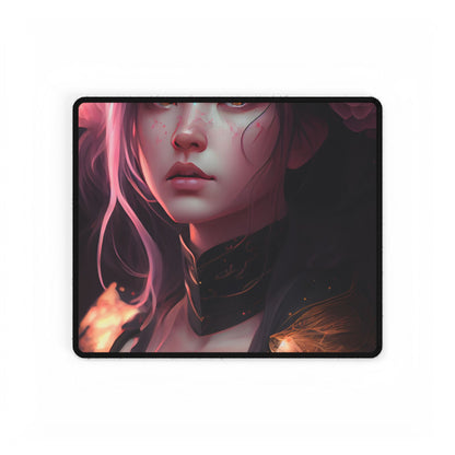 Soft Focus Portrait: Astonishing Female with Pink Hair in a Dre - Desk Mat