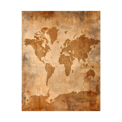 Vintage World Map: Artistic Cartography on Canvas - Poster