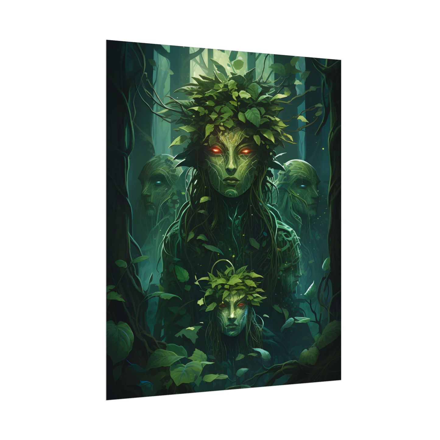 Mystical Forest Guardians: Serene Ancient Tree Spirits - Poster