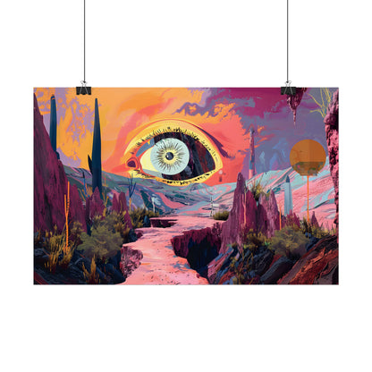 Surreal Eye: Vibrant Landscape Digital Art - Poster