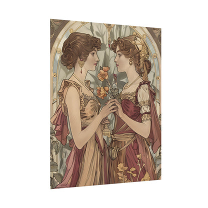 Middle Eastern Floral Beauty: Traditional Attire Digital Art - Poster