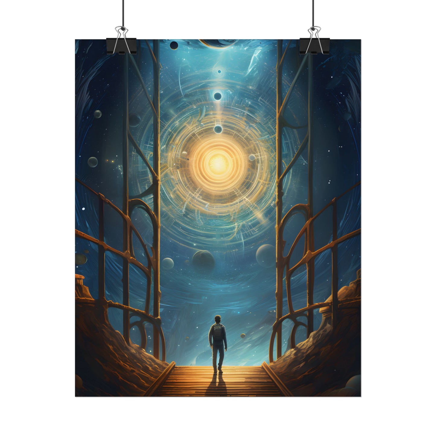 Space Explorer's Journey: Sleek Spacecraft in Stellar Odyssey - Poster