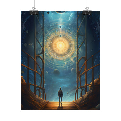 Space Explorer's Journey: Sleek Spacecraft in Stellar Odyssey - Poster