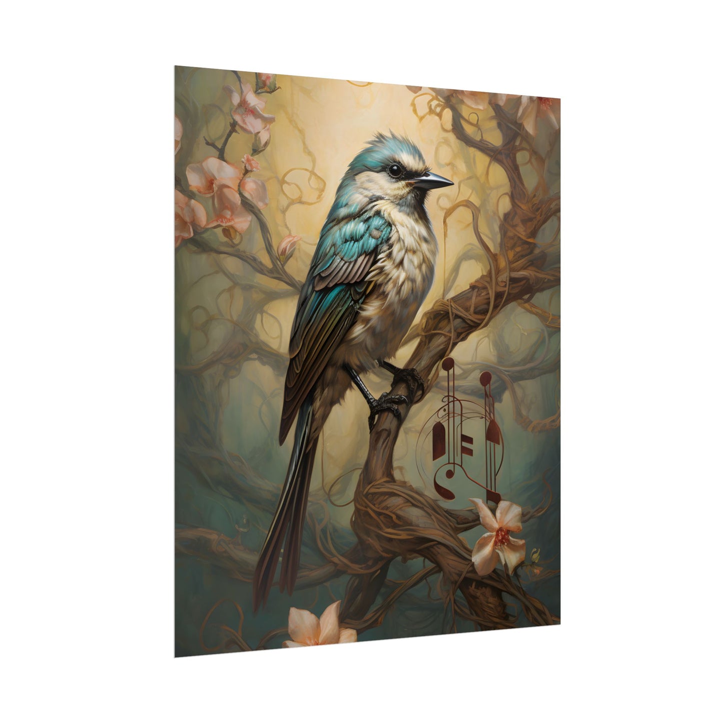 Blue Beauty: A Majestic Songbird in Nature - Poster