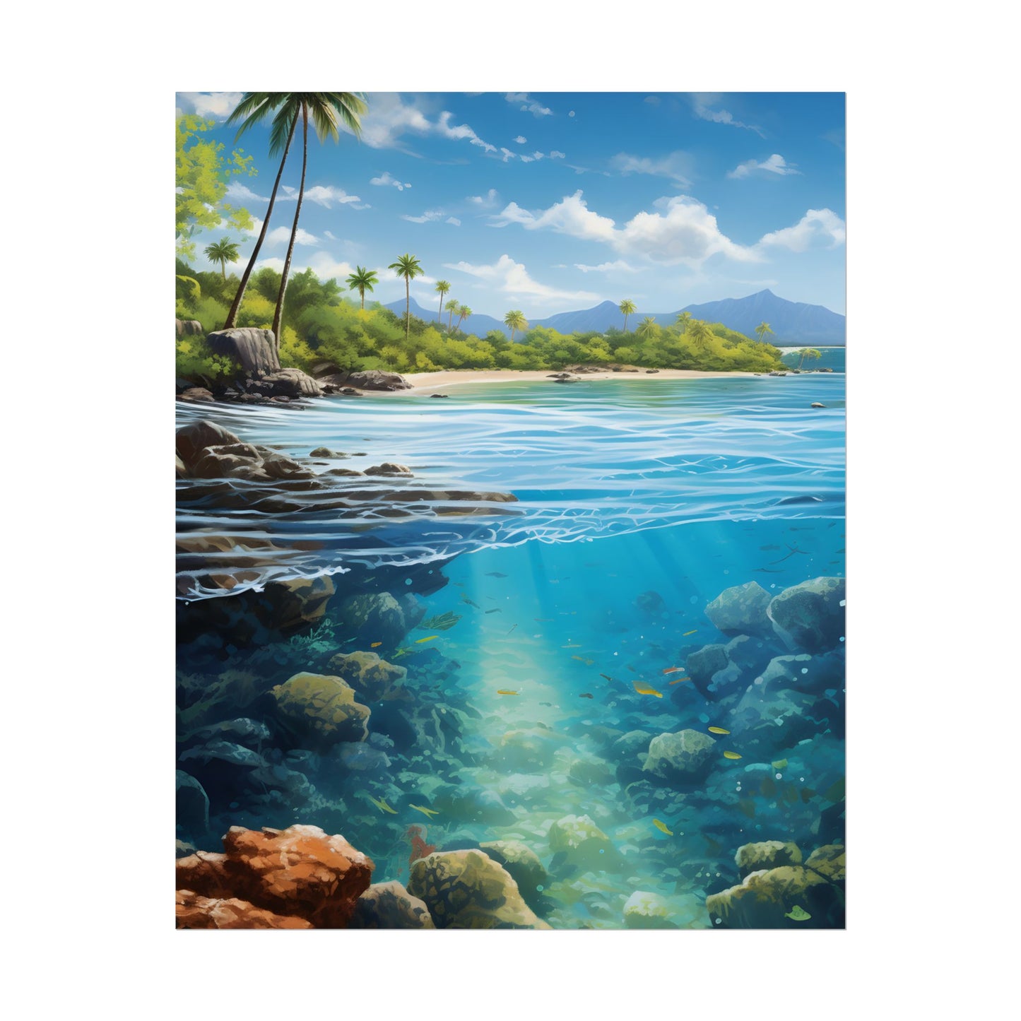 Tranquil Tropical Paradise: Relaxed Island Getaway Art - Poster