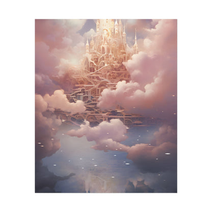 Celestial Fantasy Floating City: Digital Artwork - Poster