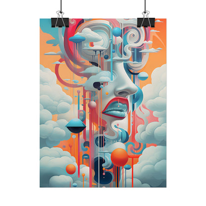 Abstract Digital Art: Dynamic Geometric Dreamspace - Poster