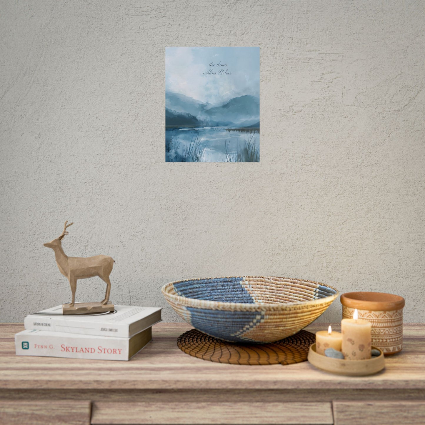 Peaceful Serenade: A Calming Landscape with Inspirational Quote - Poster