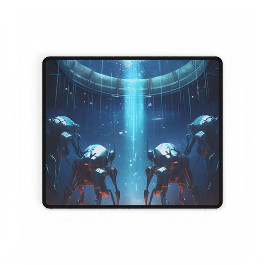Vibrant Robot Symphony: A Harmonious Blend of Human and Robotic Musicians - Desk Mat