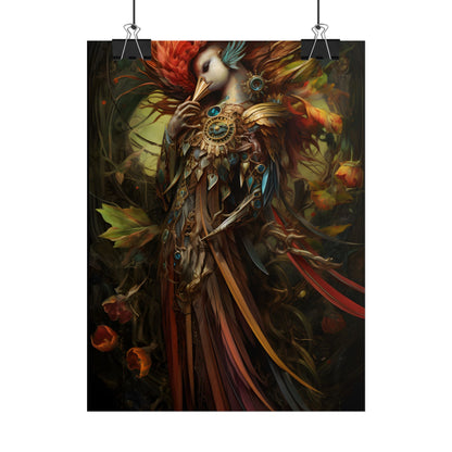 Grand Statue of a Majestic Bird in Serene Setting - Poster